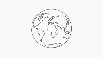 Obraz premium Minimalist Globe Outline Icon Vector Art