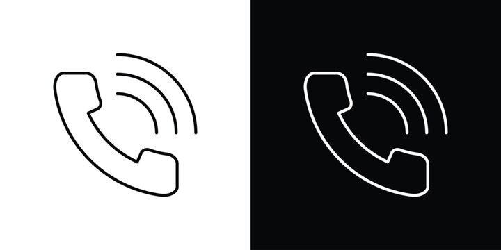 Phone call icon line glyph pack