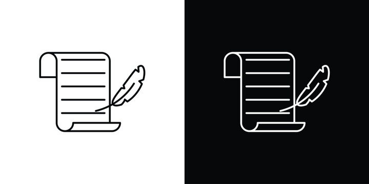 Quill icon line glyph pack
