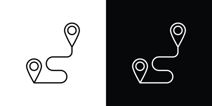 Route icon line glyph pack