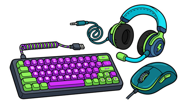 Gaming Keyboard Mouse Headset.