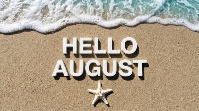 August Greeting On Sandy Beach