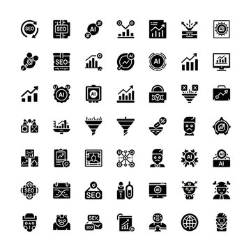 Collection of business and technology icons.
