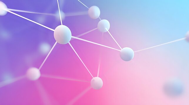 Abstract partnership concept with connected nodes minimal layout smooth gradient background clean center modern corporate communication theme
