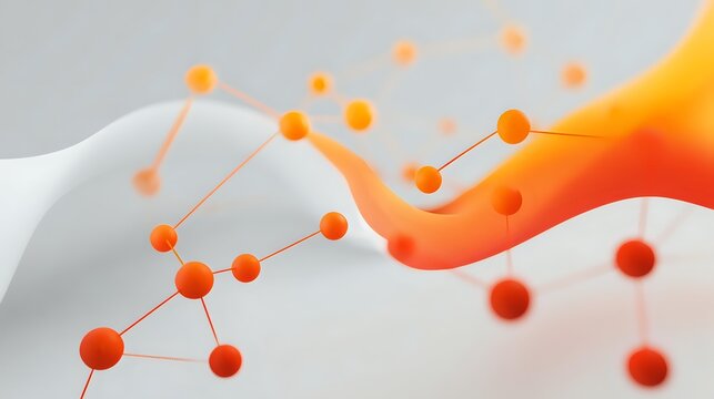 Abstract partnership concept with connected nodes minimal layout smooth gradient background clean center modern corporate communication theme