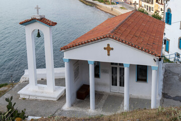 Obraz premium Photos of the castle and town center of Limnos Island in the northern Aegean Sea, Greece.