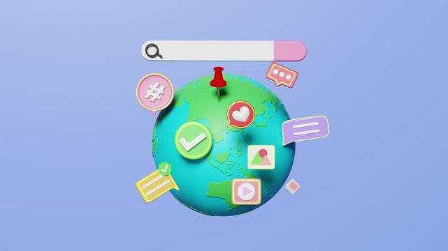 social media concept with speech bubbles vector art gradient background 