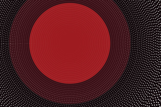 Radial halftone pattern with vibrant red gradient and black dots