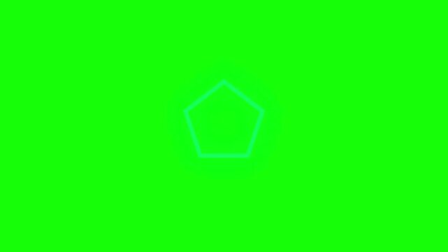 Green screen, chroma key, blank background, pentagon shape, transparent overlay