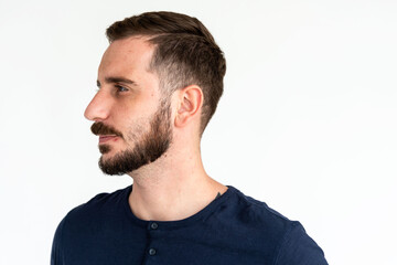 Profile portrait man blue shirt. © Rawpixel.com