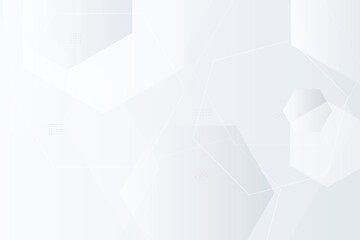 Fototapeta premium White background, with overlapping hexagon, shapes, thin outlines, and small dotted, grid patterns