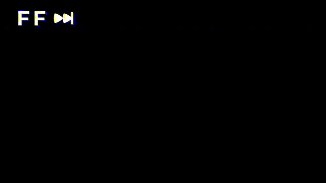 Fast Forward FF Symbol with Digital Glitch Effect