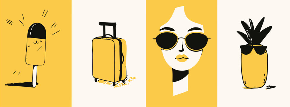 Summer Vacation Vibes A Collection of Bright and Cheerful Travel and Lifestyle Illustrations