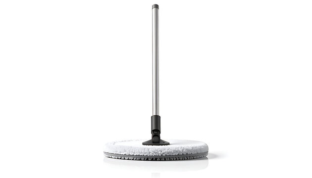 Modern electric spin mop with microfiber pad and adjustable handle, cleaning tool for home hygiene and floor care