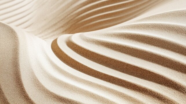 Close up shows undulating parallel ridges and valleys formed in granular material