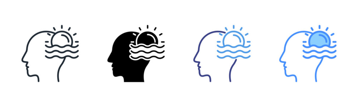 Mind Icon Set Multiple Style Collection