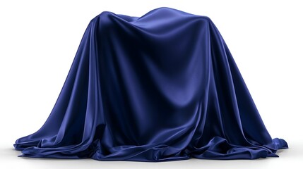 Naklejka premium Blank deep blue cloth for product placement isolated on white background background with copy space 3D render Stock Illustration