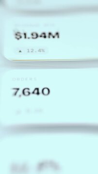 Financial analytics dashboard interface displaying real-time metrics.