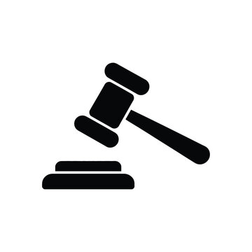 Judge gavel icon, hammer flat symbol, legal court and justice system pictogram, law and judiciary concept, wooden gavel illustration, verdict and authority sign, minimalist vector icon, arbitration
