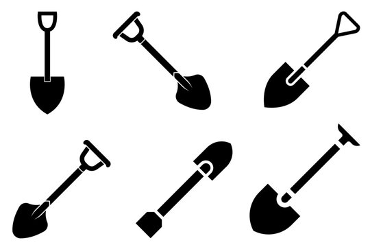 Shovel Gardening Tool Seamless Pattern Background Isolated on White Background