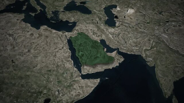 Tabuk Province Saudi Arabia Map Highlighted Animation Satellite Map Background