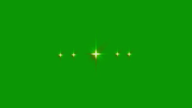 Special with rating star icon animation,fast blinking star lines, Golden glowing five star flat symbol animation with transparent green background, Customer feedback, 5 star rating. 4k