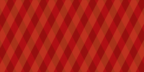 Fototapeta premium Christmas red argyle background with geometric diamond pattern and halftone dots. Vector abstract Merry Christmas texture with festive maroon plaid stripes and empty copy space for winter quiz banner.