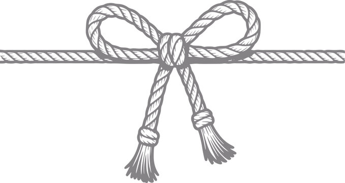 Simple rope bow knot on a white background