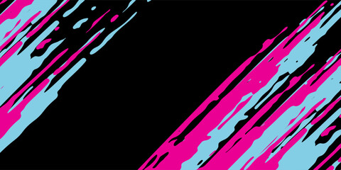 Car sticker wrap banner abstract sporty lines pink blue greenish grunge color combination brush storm thunder modern pattern racing motorsport. © andi