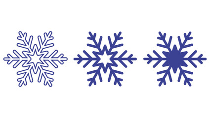Snowflake Icon Set Collection in Outline, Filled Outline and Solid Style, Winter Weather Symbol, Cold Temperature, Ice Crystal and Frozen Season Vector Illustration © mstborshaakterbd