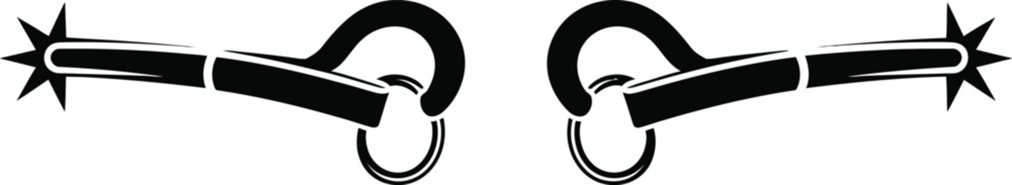 Pair of cowboy spurs icon, simple style