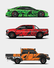 Fototapeta premium Vibrant Abstract Vehicle Wrap Designs