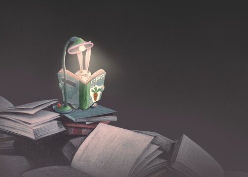 kid reading a book. imagination and education concept