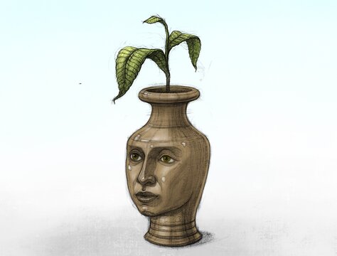 Hope and mind concept drawing