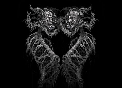 Horror illustration. mysyery concept artwork