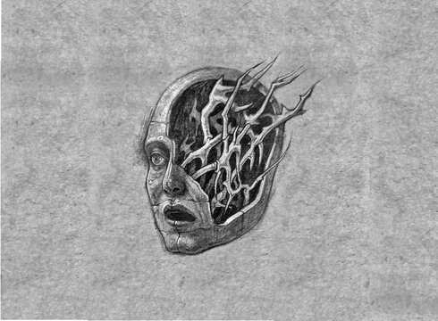 Horror illustration. mysyery concept artwork