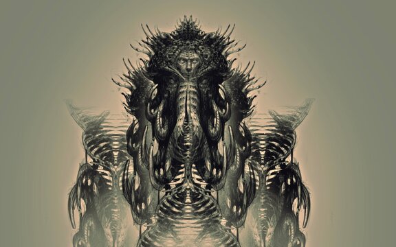 Horror illustration. mysyery concept artwork