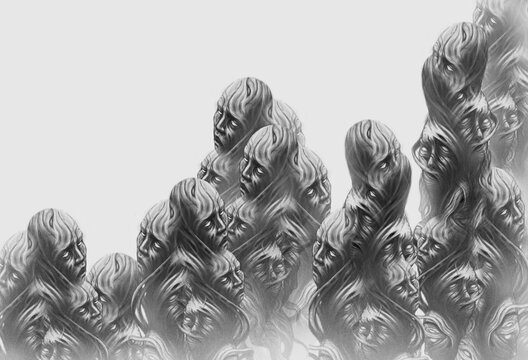 Horror illustration. mysyery concept artwork