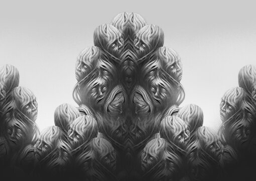 Horror illustration. mysyery concept artwork
