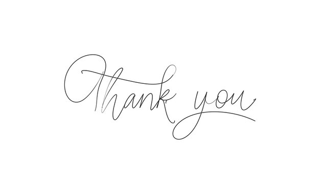 Elegant Thank You Handwritten Cursive Script.