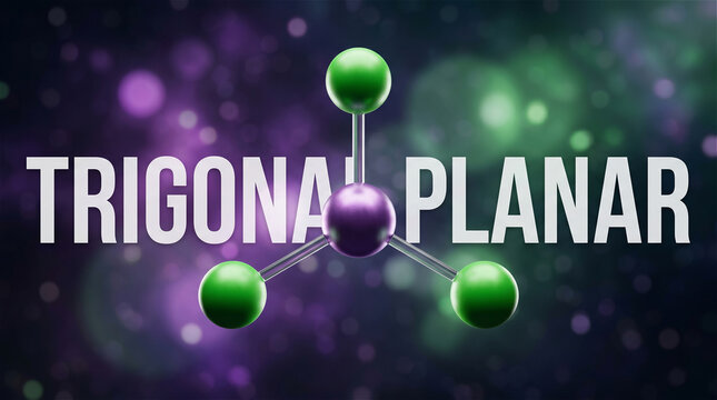 Trigonal Planar VSEPR Geometry 120 Degree Molecular Structure Illustration