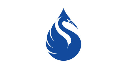 Obraz premium Swan Silhouette In Blue Minimalist Graphic Design
