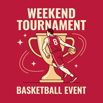Weekend Basketball Tournament Event Trophy Victory Celebration
