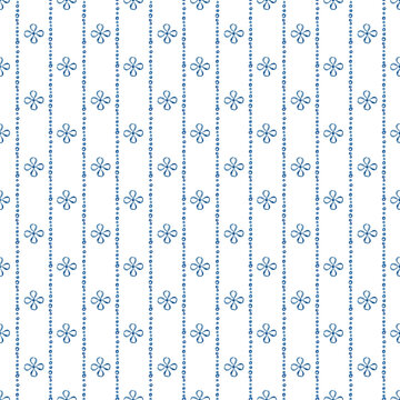 Blue Tiny Floral Striped Pattern