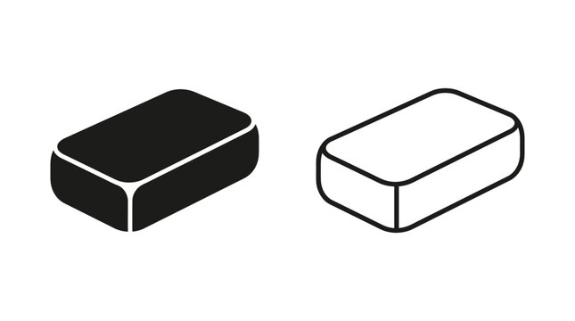 Rectangular Prism Silhouettes In Two Perspectives Black And White Silhouette