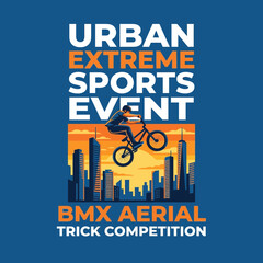 Fototapeta premium Urban Extreme Sports Event Bmx Aerial Trick Competition Flyer Design