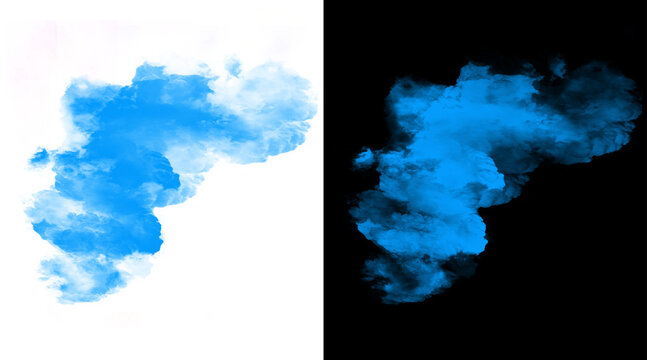 Cyan blue watercolor splash texture, artistic paint brush stroke on white background, ethereal ink cloud element for graphic design and branding