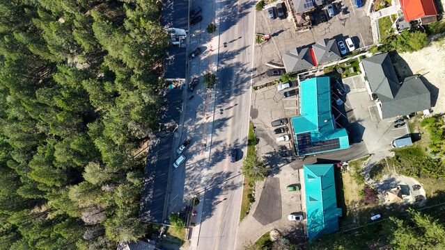 Aerial view of Radium Hot Springs, Kootenay National Park