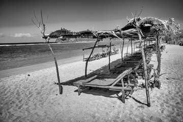 Fototapeta premium Tampah Beach Lombok Indonesia with turquoise sea and sandy coastline view