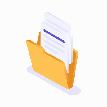 Document Management Folder Isometric Icon